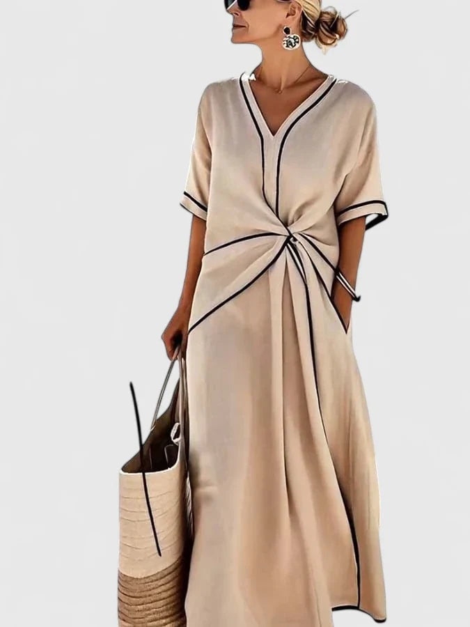 Long Sleeve Pleated Midi Dress