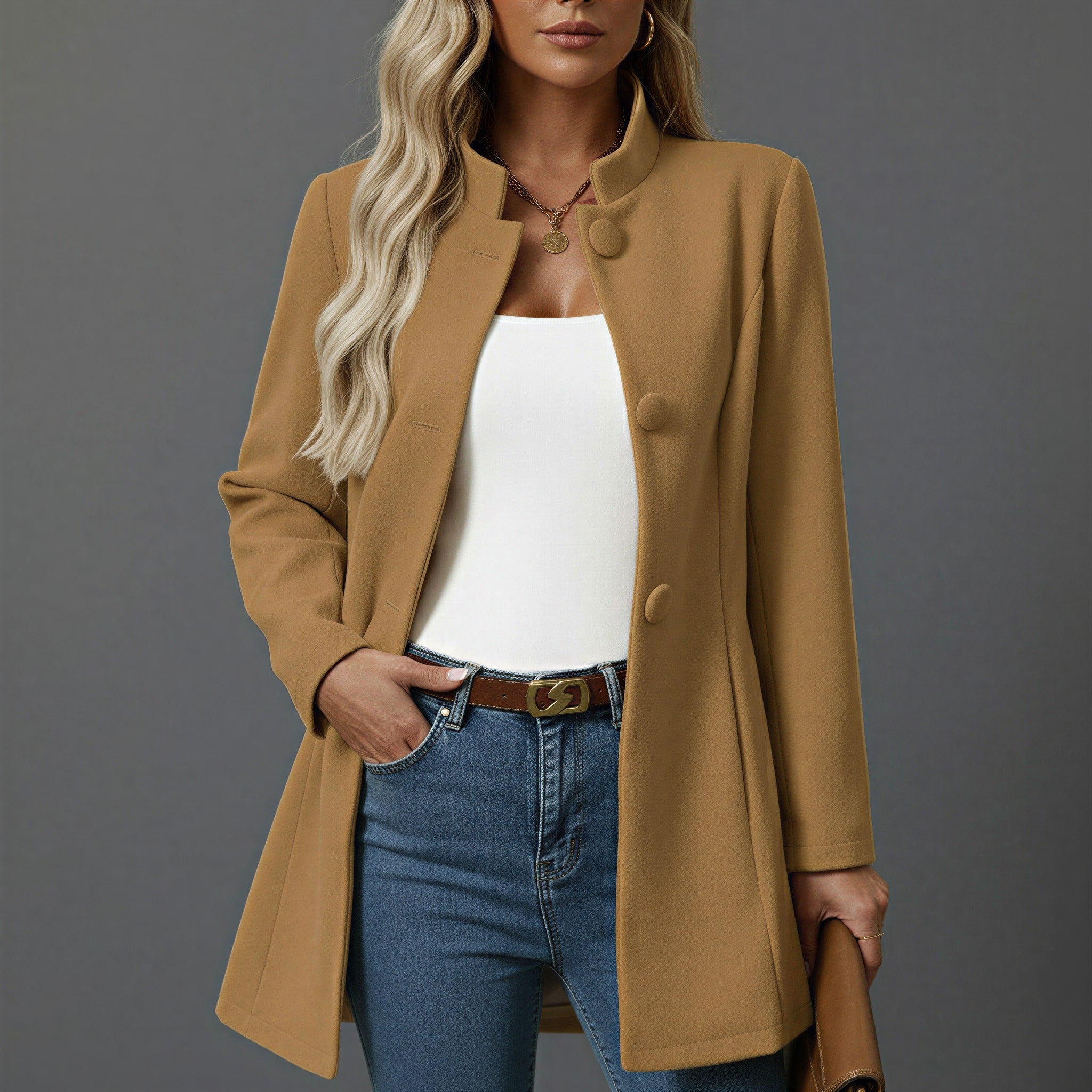 Long Winter Coat - Camel