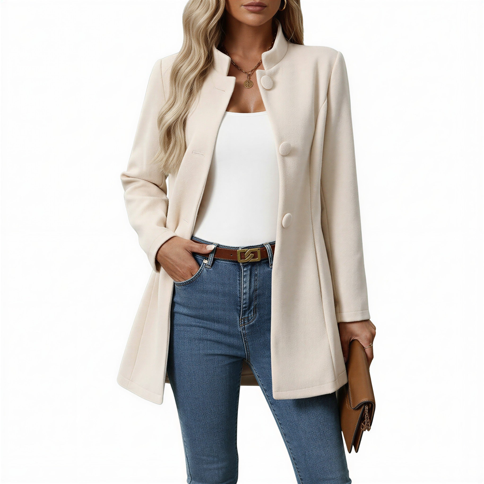 Long Winter Coat - Cream