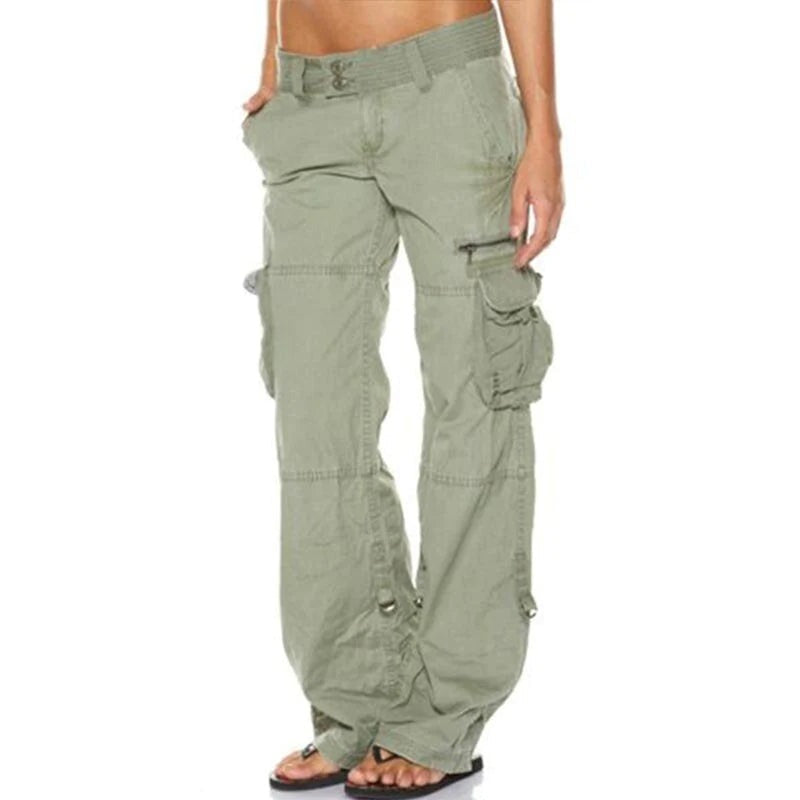 Low Rise Cargo Pants - Green