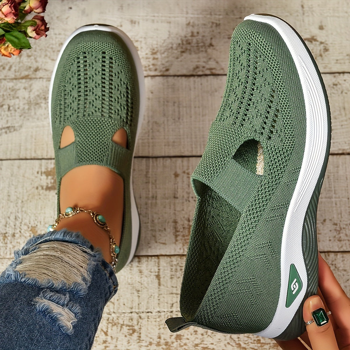 Orthopedic Mesh Walking Sneakers - Green