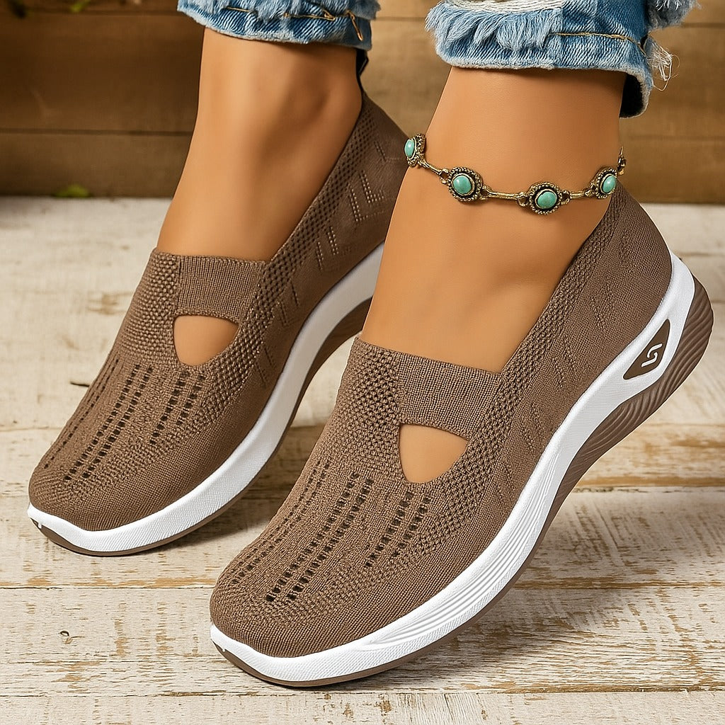 Orthopedic Mesh Walking Sneakers - Khaki