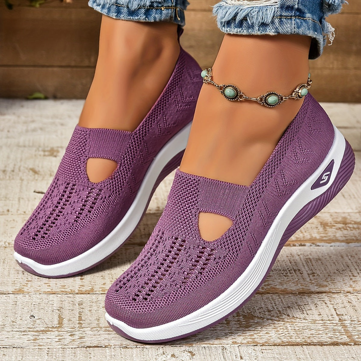 Orthopedic Mesh Walking Sneakers - Lilac