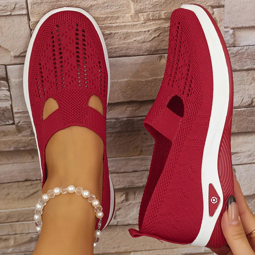 Orthopedic Mesh Walking Sneakers - Red