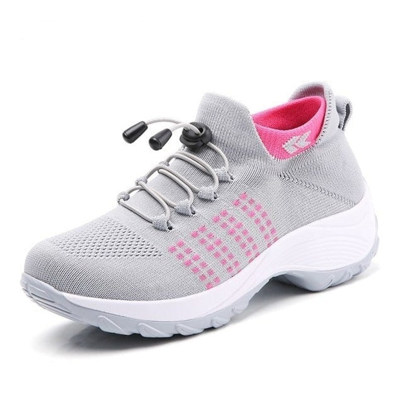 Orthopedic Walking Sneakers - Grey Pink