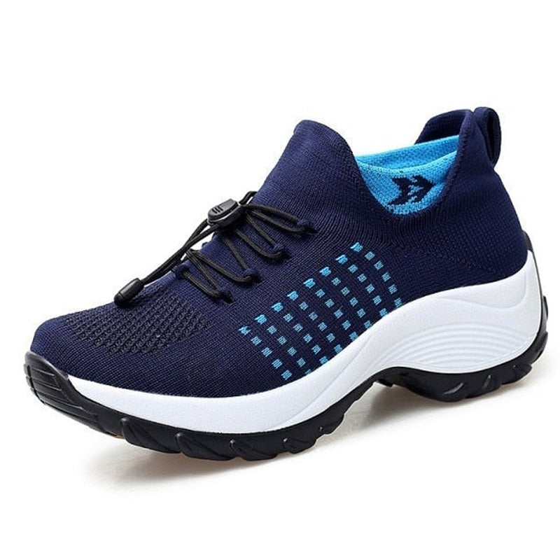 Orthopedic Walking Sneakers - White Blue