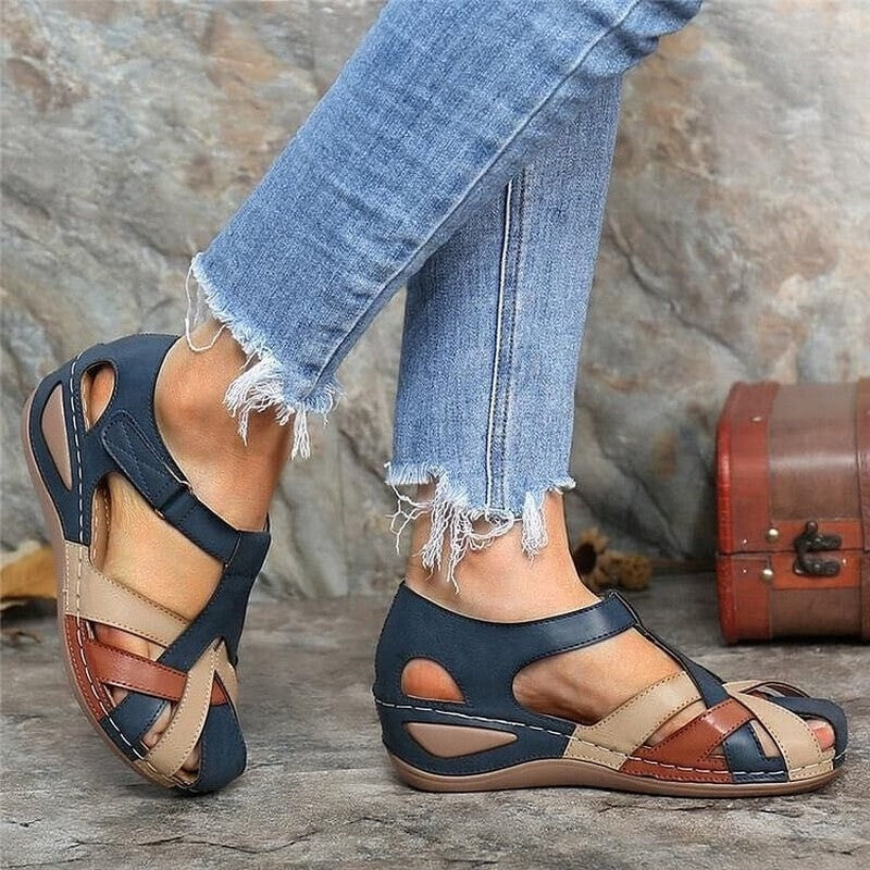 Orthopedic Wedge Sandals - Blue