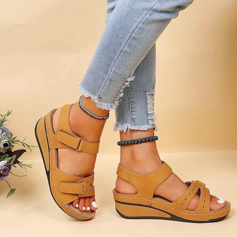 Orthopedic Wedge Sandals - Yellow