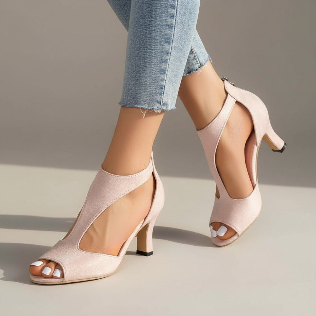 Peep Toe Heeled Sandals