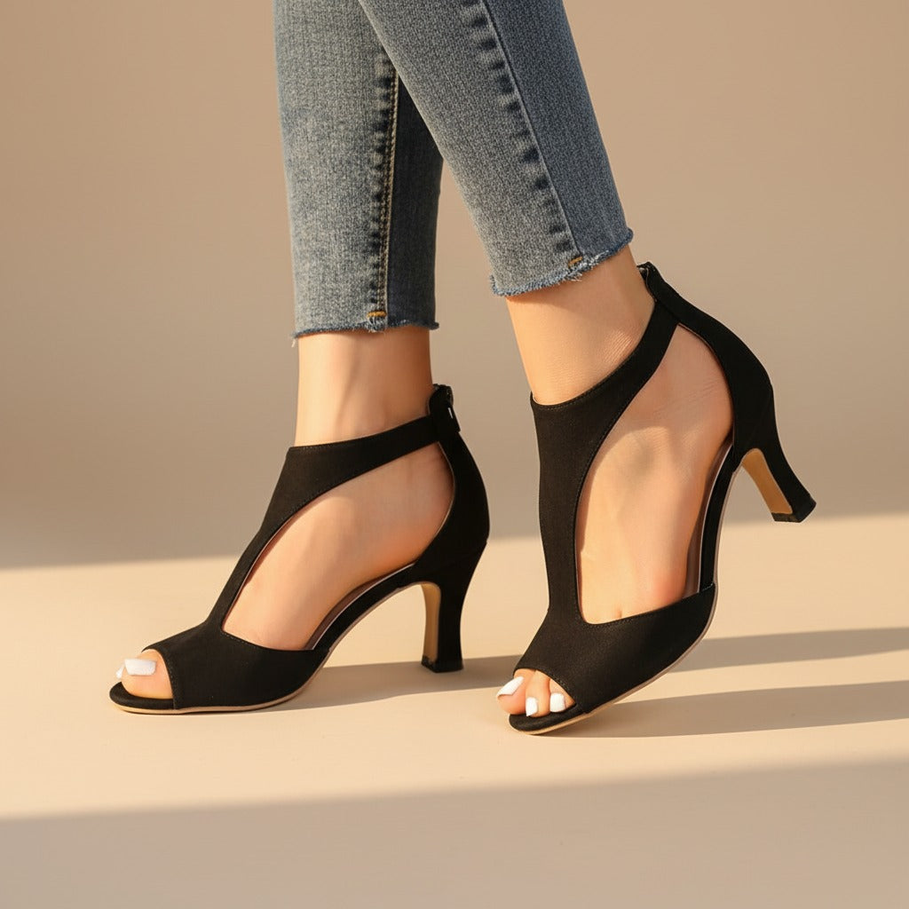 Peep Toe Heeled Sandals