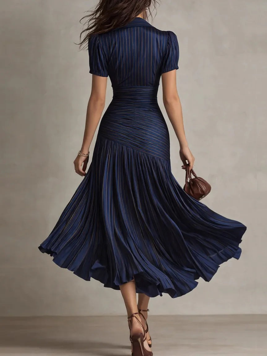 Pleated A Line Midi Dress