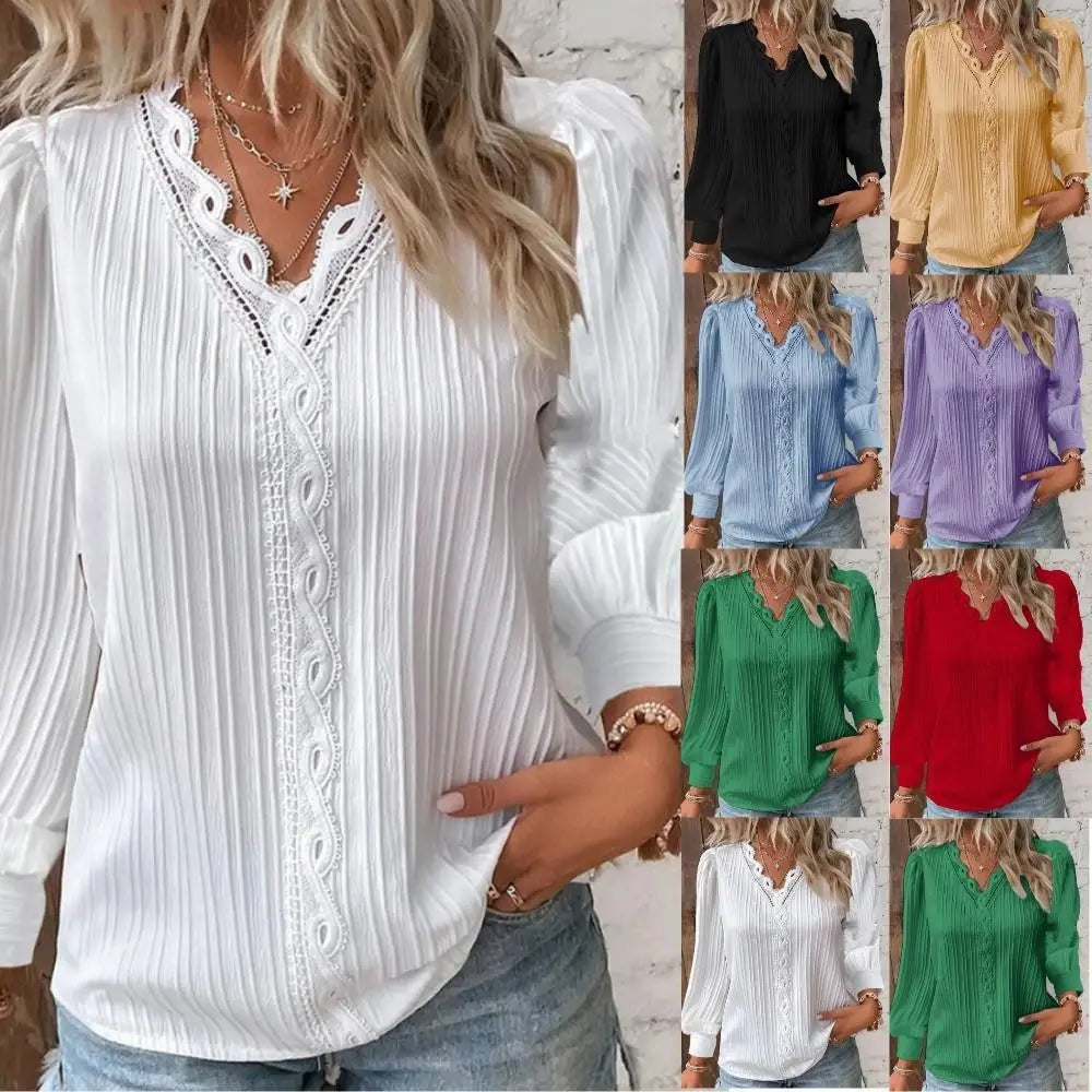 Pleated Long Sleeve Blouse