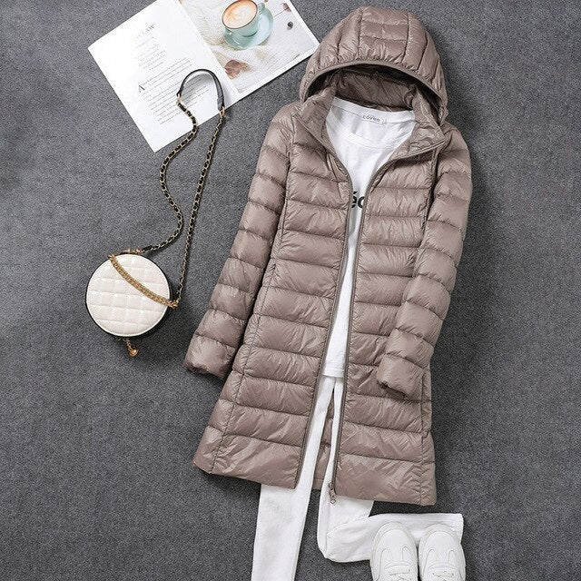 Quilted Puffer Coat - Khaki