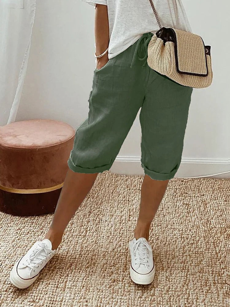 Relaxed Fit Bermuda Shorts - Army Green