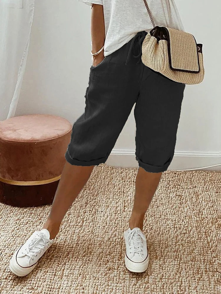 Relaxed Fit Bermuda Shorts - Black