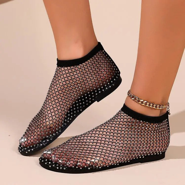 Rhinestone Mesh Flats