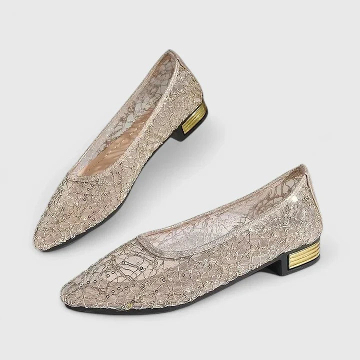 Sequin Lace Ballet Flats