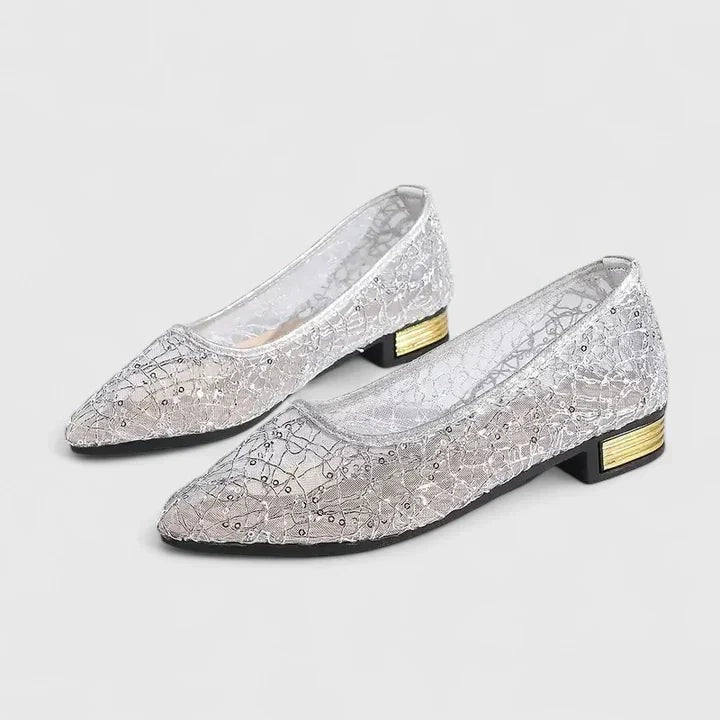 Sequin Lace Ballet Flats