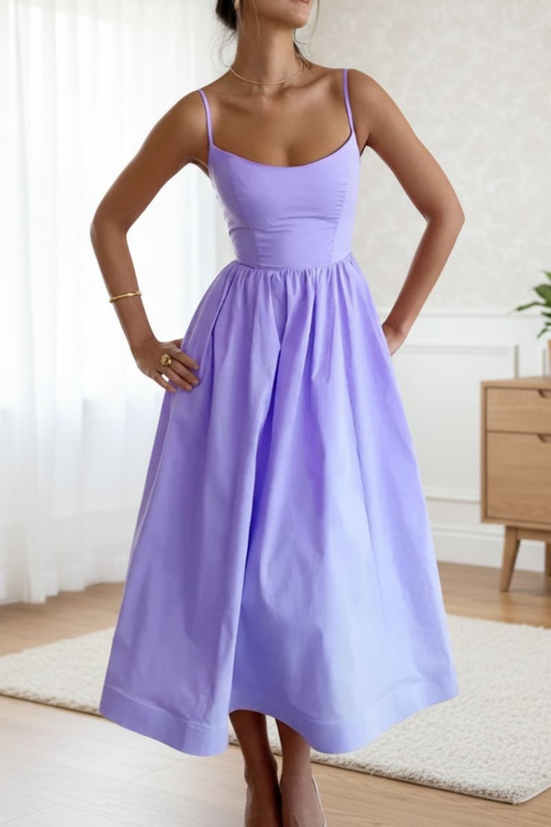 Square Neck Midi Dress