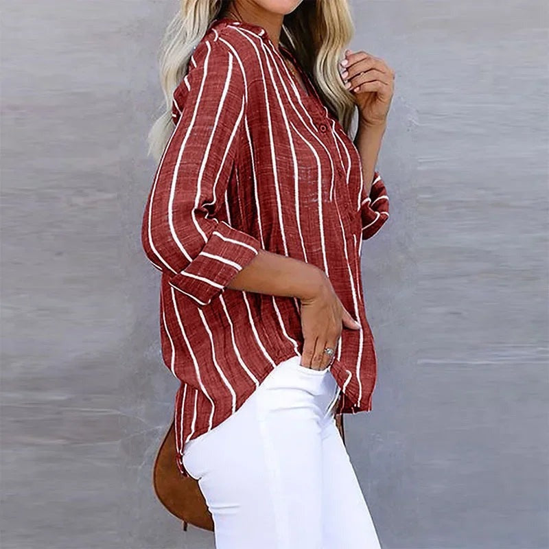 Striped Long Sleeve Blouse