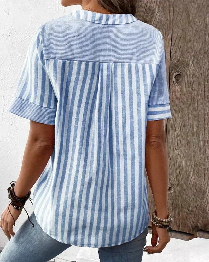 Striped Short Sleeve Top