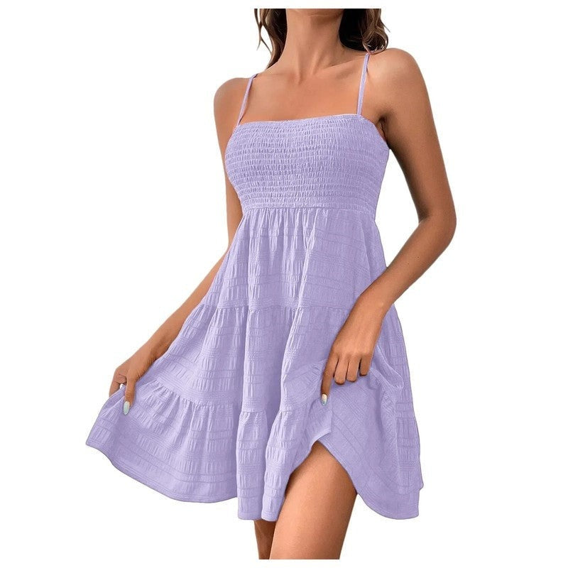 Summer A Line Mini Dress - Lavender
