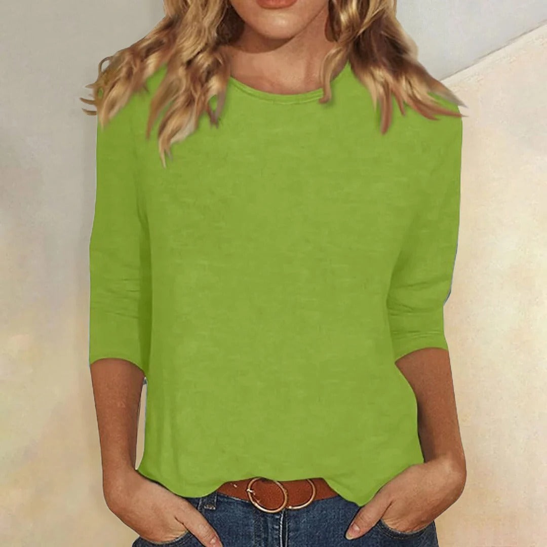 Three Quarter Sleeve Top - Green