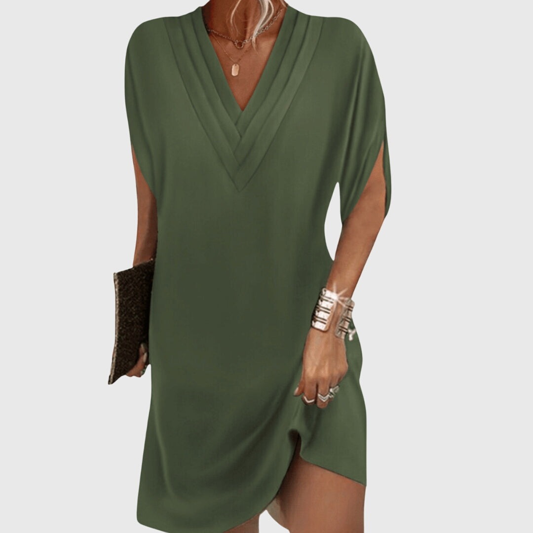 V Neck Shift Dress - Green (Almost sold out)