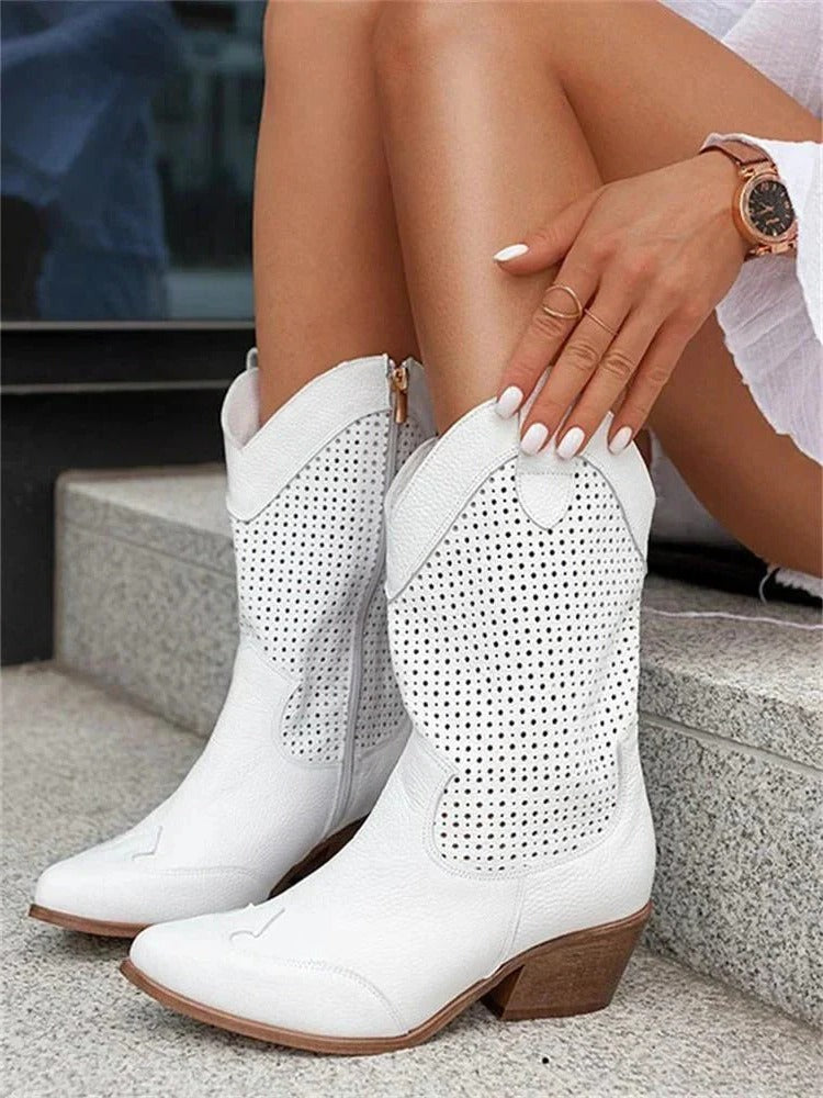 Western Cowboy Boots - White